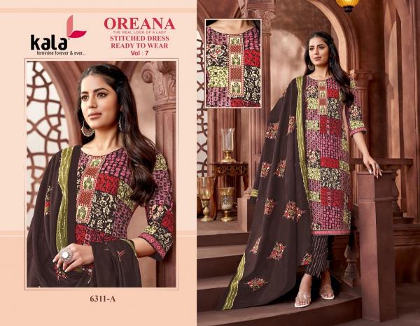 Kala Oreana Vol 7 Ready Made Cotton Printed Dress